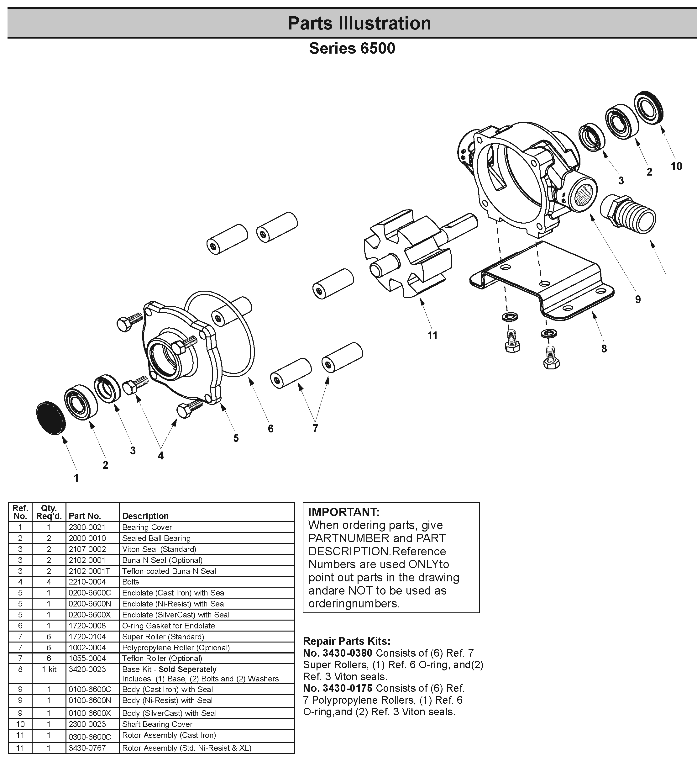 6500C-R Part Breakdown